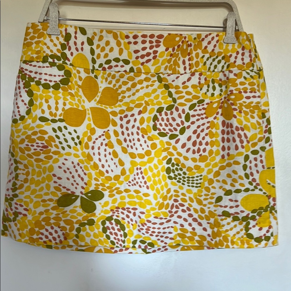 J. Crew Yellow and White Pencil Mini Skirt Resort Wear